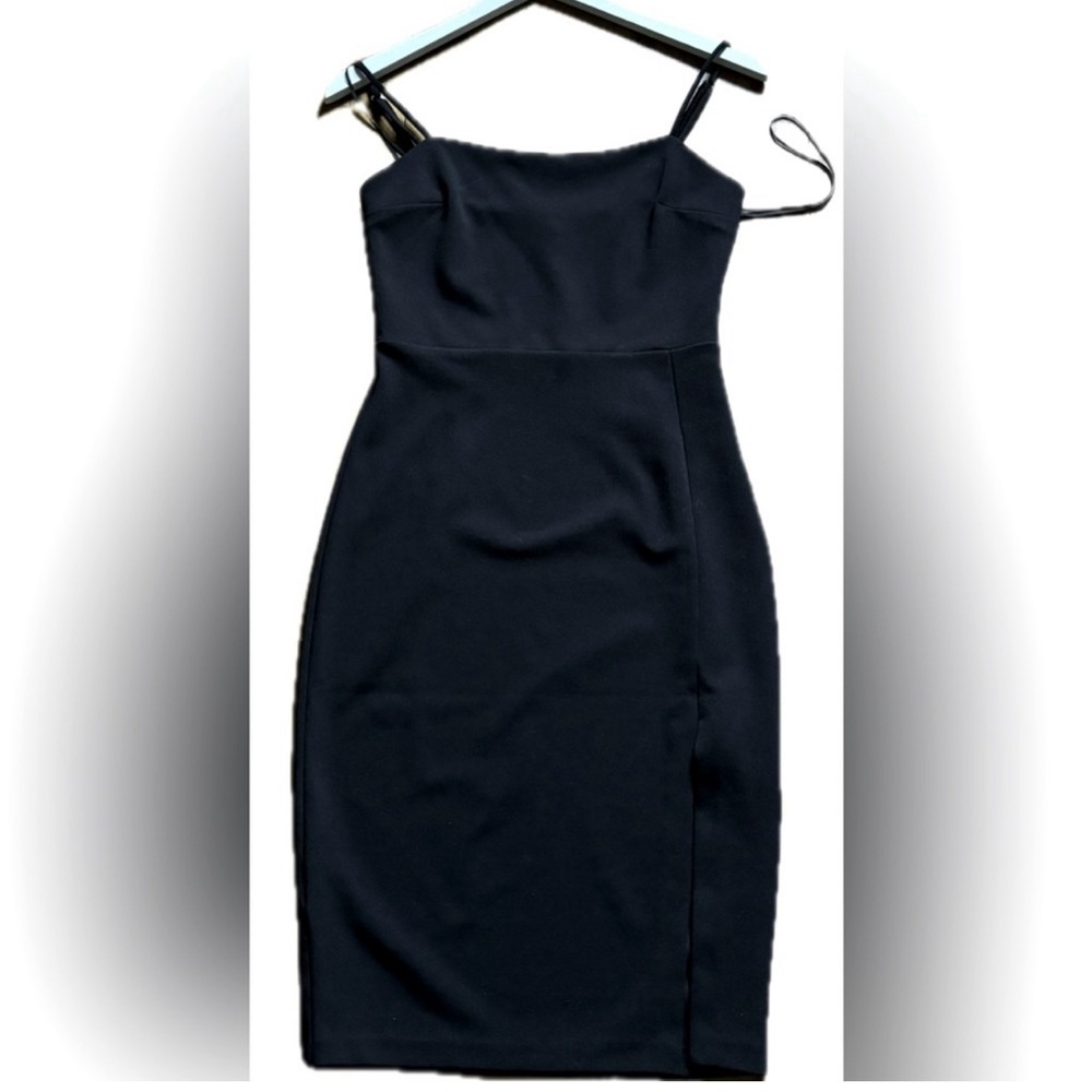 EXPRESS Classic Little Black Dress size 14 LBD slit on thigh
